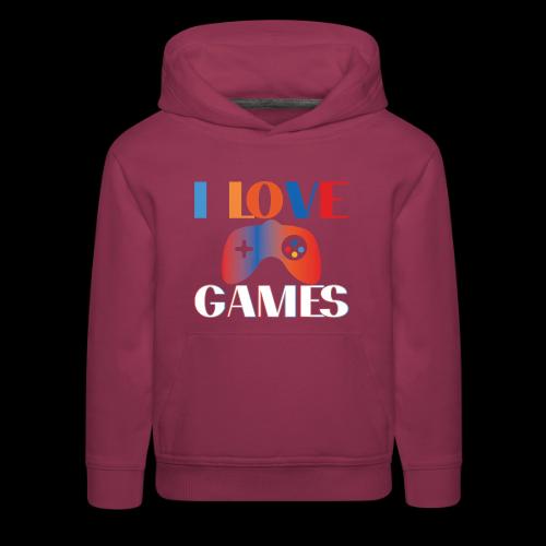 I Love Games Rainbow Controller - Kids‘ Premium Hoodie