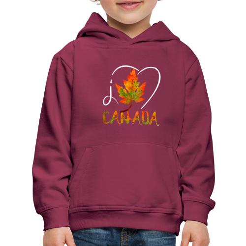 j’aime CANADA - Molleton à capuche Premium pour enfant