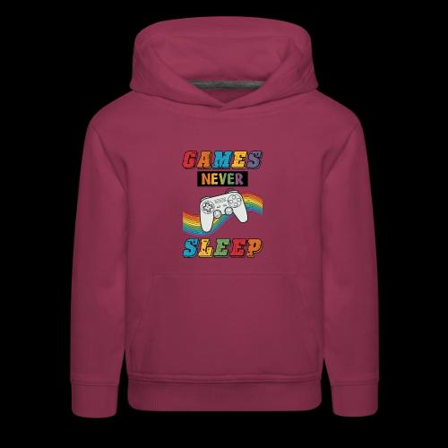 Games Never Sleep Rainbow - Kids‘ Premium Hoodie