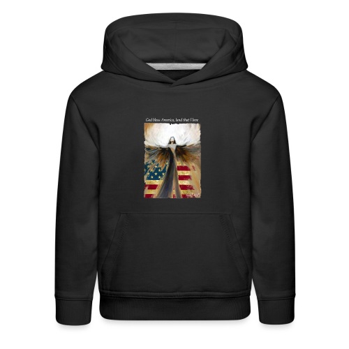 God bless America Angel_Strong color_white type - Kids‘ Premium Hoodie