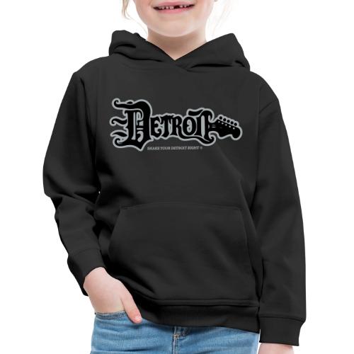 SHAKE YOUR DETROIT RIGHT BLACK AND SILVER GUITAR - Kids‘ Premium Hoodie