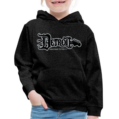 DETROIT GUITAR WTTD BLK SLR REG FONT - Kids‘ Premium Hoodie