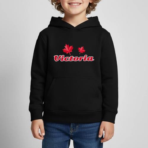 Victoria with two red maple leaves - Kids‘ Premium Hoodie