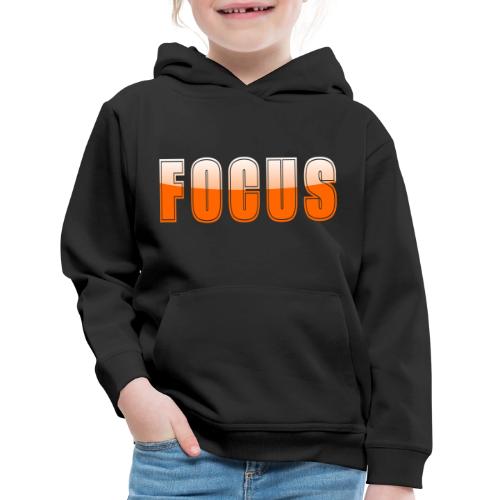 FOCUS Vibrant Orange Motivational Word Design - Kids‘ Premium Hoodie