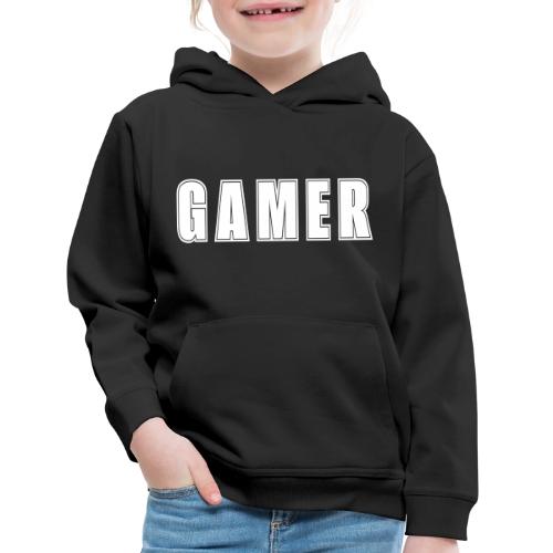 Gamer Collegiate White Text Design - Kids‘ Premium Hoodie