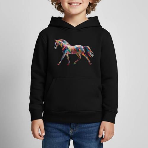 Colorful Abstract Horse Art Design - Kids‘ Premium Hoodie