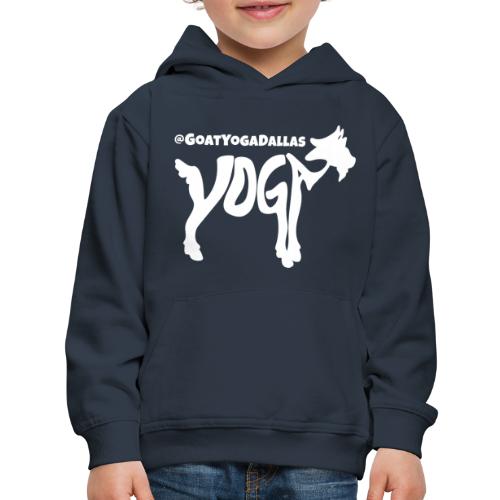 Goat Yoga Dallas White Logo - Kids‘ Premium Hoodie