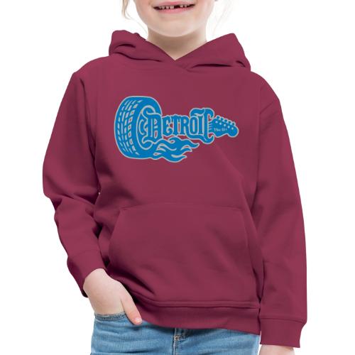 The D® - Detroit Wheel Guitar with Flames Bl Slvr - Kids‘ Premium Hoodie