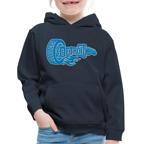 The D® - Detroit Wheel Guitar with Flames Bl Slvr - Kids‘ Premium Hoodie