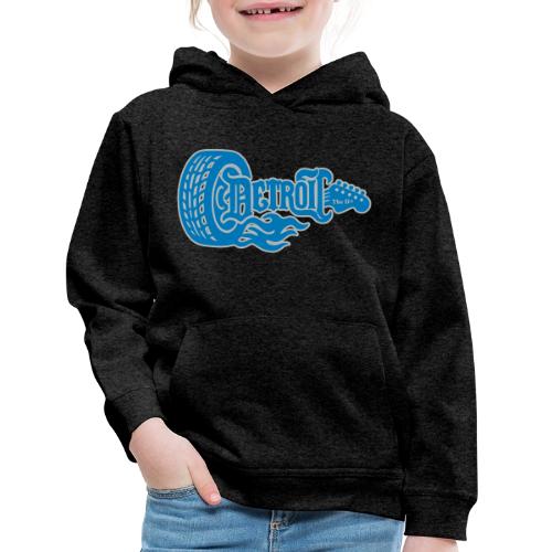 The D® - Detroit Wheel Guitar with Flames Bl Slvr - Kids‘ Premium Hoodie