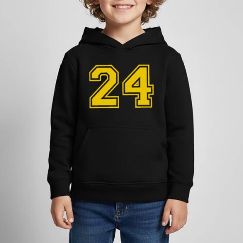 Number 24 in a classic athletic collegiate font - Kids‘ Premium Hoodie