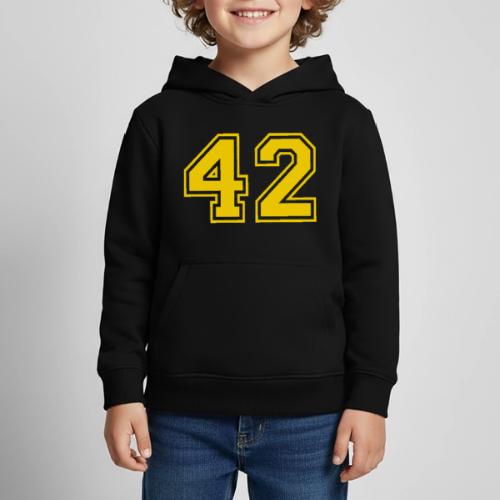 Number 42 in a classic athletic collegiate font - Kids‘ Premium Hoodie