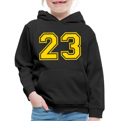 Number 23 in a classic athletic collegiate font - Kids‘ Premium Hoodie