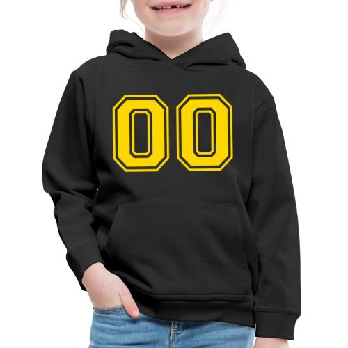 Number 00 in a classic athletic collegiate font - Kids‘ Premium Hoodie