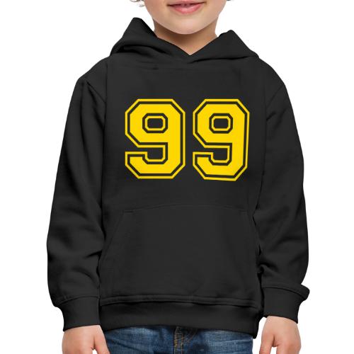 Number 99 in a classic athletic collegiate font - Kids‘ Premium Hoodie