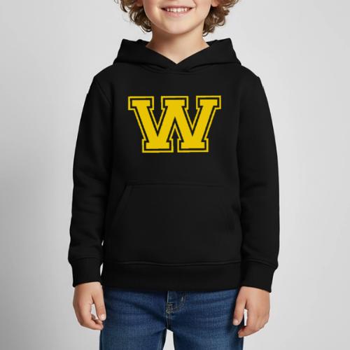 Letter W – Capital Athletic Alphabet Monogram - Kids‘ Premium Hoodie