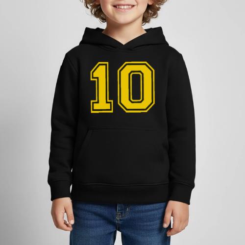 Number 10 in a classic athletic collegiate font - Kids‘ Premium Hoodie