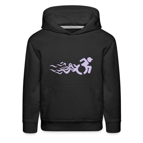 Wheelchair user with flames, disability - Kids‘ Premium Hoodie