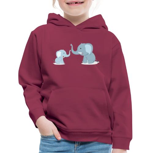 Father and Baby Son Elephant - Kids‘ Premium Hoodie