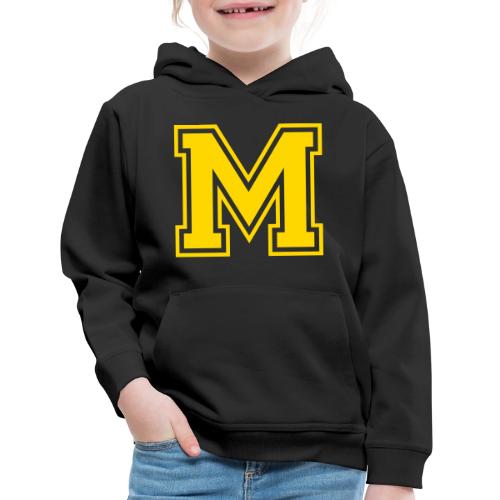 Letter M – Capital Athletic Alphabet Monogram - Kids‘ Premium Hoodie