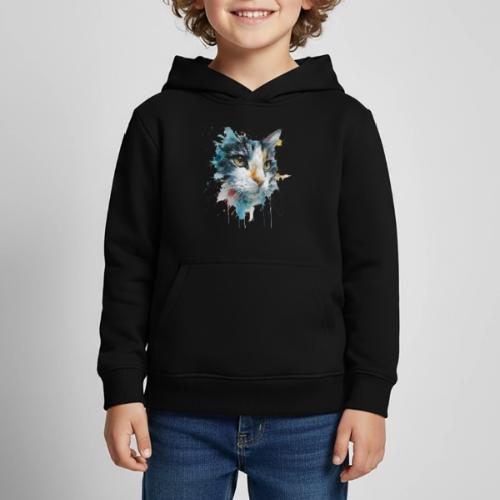 Watercolor cat face - Kids‘ Premium Hoodie