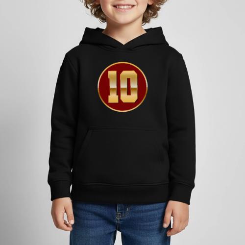 Number 10 in Gold Varsity Font - Kids‘ Premium Hoodie