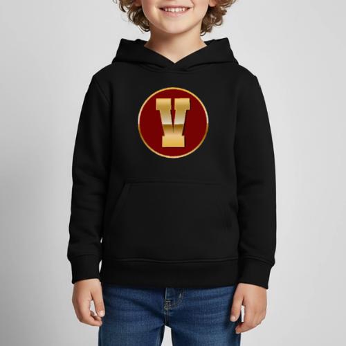 Letter V – Capital Varsity Alphabet Monogram - Kids‘ Premium Hoodie