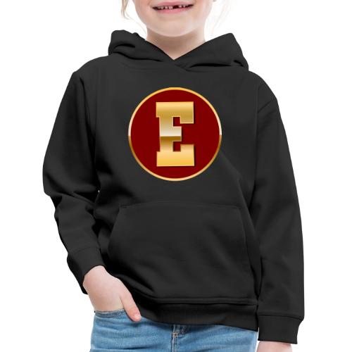 Letter E – Capital Varsity Alphabet Monogram - Kids‘ Premium Hoodie