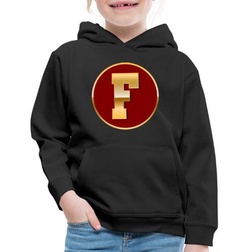 Letter F – Capital Varsity Alphabet Monogram - Kids‘ Premium Hoodie