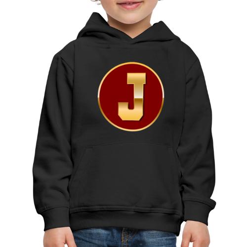 Letter J – Capital Varsity Alphabet Monogram - Kids‘ Premium Hoodie