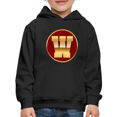 Letter W – Capital Varsity Alphabet Monogram - Kids‘ Premium Hoodie