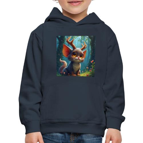 Magical Forest Creature with Deer Horns - Kids‘ Premium Hoodie