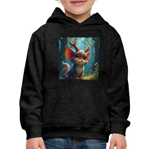 Magical Forest Creature with Deer Horns - Kids‘ Premium Hoodie