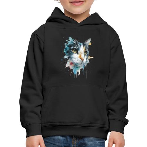 Watercolor cat face - Kids‘ Premium Hoodie