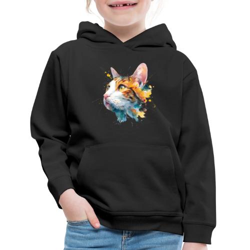 Cat: Feline Ink Burst - Kids‘ Premium Hoodie