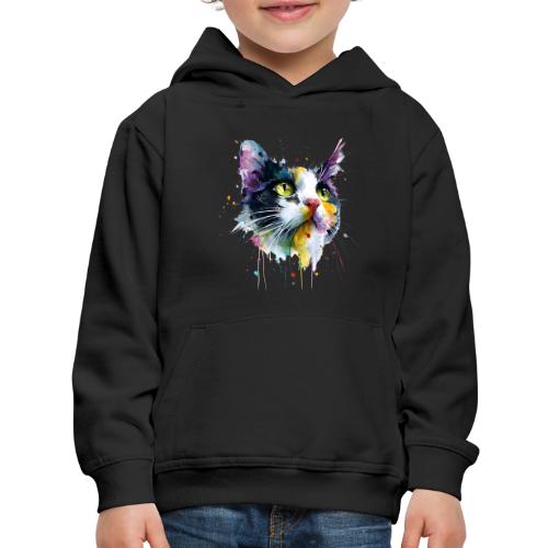 Cat: Painted Purr Expression - Kids‘ Premium Hoodie