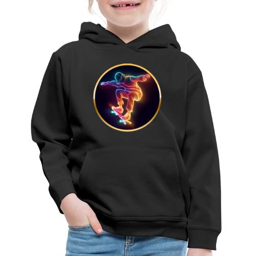 Skateboarding: Midnight Neon Skater - Kids‘ Premium Hoodie
