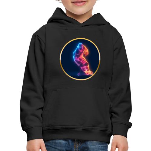 Hockey: Neon Hockey Sketch - Kids‘ Premium Hoodie