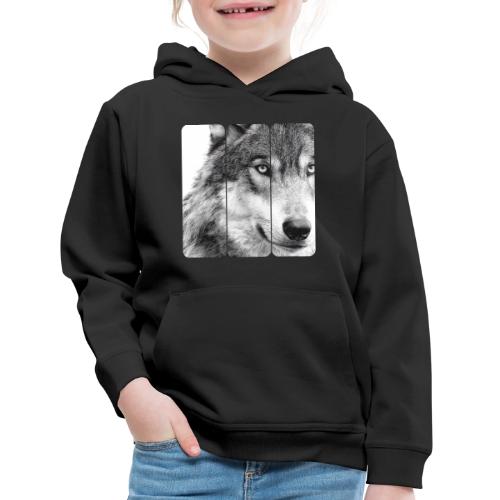 Wolf Face Triptych: Silent Alpha - Kids‘ Premium Hoodie