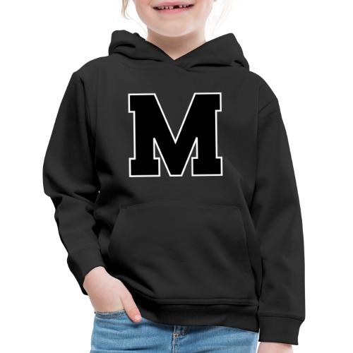 Varsity Letter M Collegiate Alphabet Art - Kids‘ Premium Hoodie