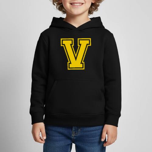 Letter V – Capital Athletic Alphabet Monogram - Kids‘ Premium Hoodie