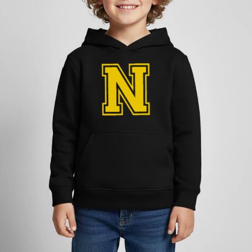 Letter N – Capital Athletic Alphabet Monogram - Kids‘ Premium Hoodie