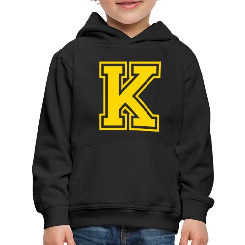 Letter k – Capital Athletic Alphabet Monogram - Kids‘ Premium Hoodie