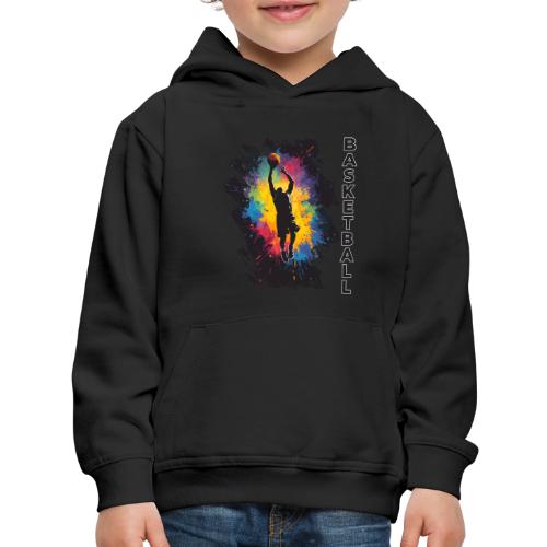 High Energy Basketball Paint Splatter Art - Kids‘ Premium Hoodie