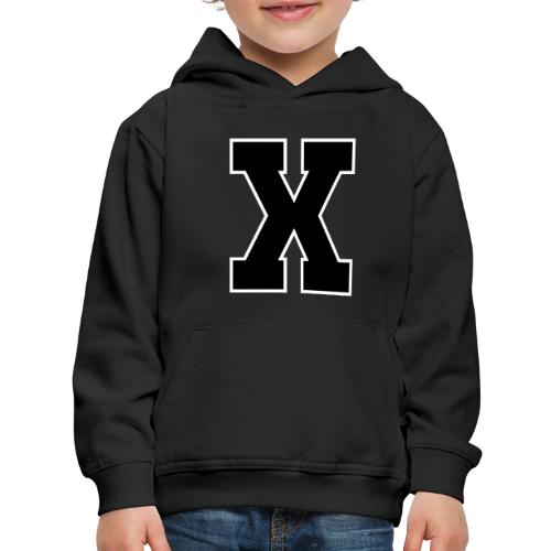 Varsity Letter X Athletic Monogram - Kids‘ Premium Hoodie