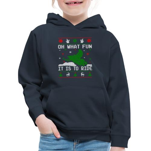 Oh What Fun Snowmobile Ugly Sweater style - Kids‘ Premium Hoodie
