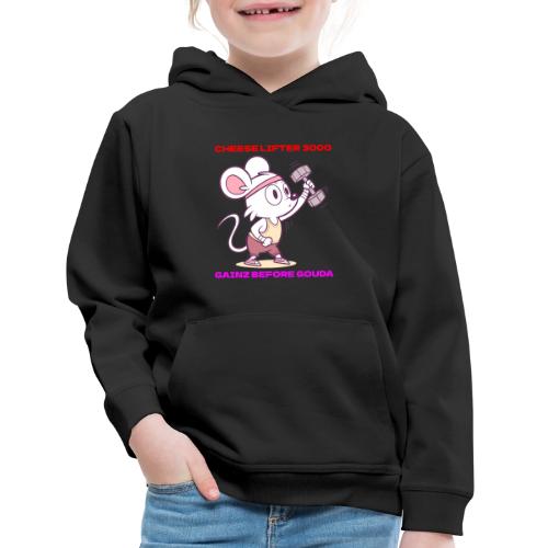 Cheese Lifter 3000 | Funny Gym Rat Mouse tshirt - Kids‘ Premium Hoodie