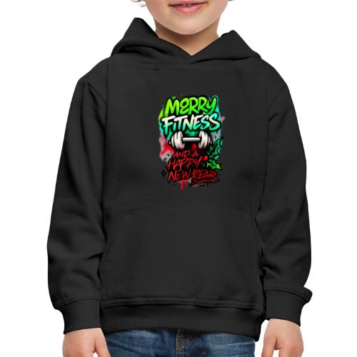 Merry Fitness Christmas Gym Humor - Kids‘ Premium Hoodie