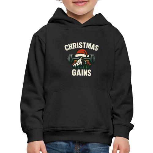 Christmas Gains – Santa Barbell Power - Kids‘ Premium Hoodie