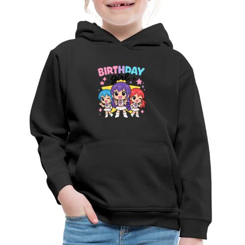 Cute Chibi Birthday Idol Girls - Kids‘ Premium Hoodie